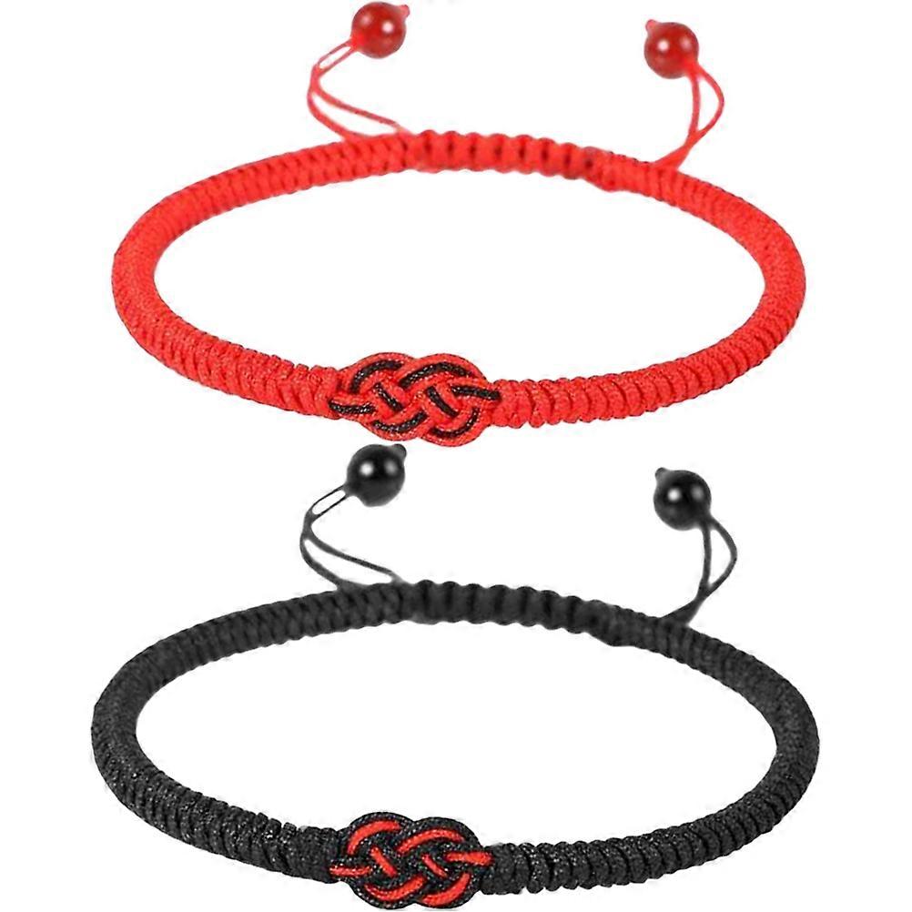 2pcs Handmade Braided Thread Bracelets Lightweight Wrist Chains Friendship Bands for Daily Wear