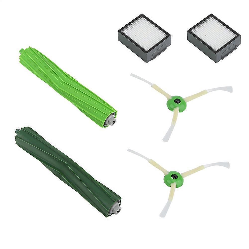 Filter Parts Replacement for Roomba i7+ E5 E6 HEPA Filters Green Side Roller Brushes