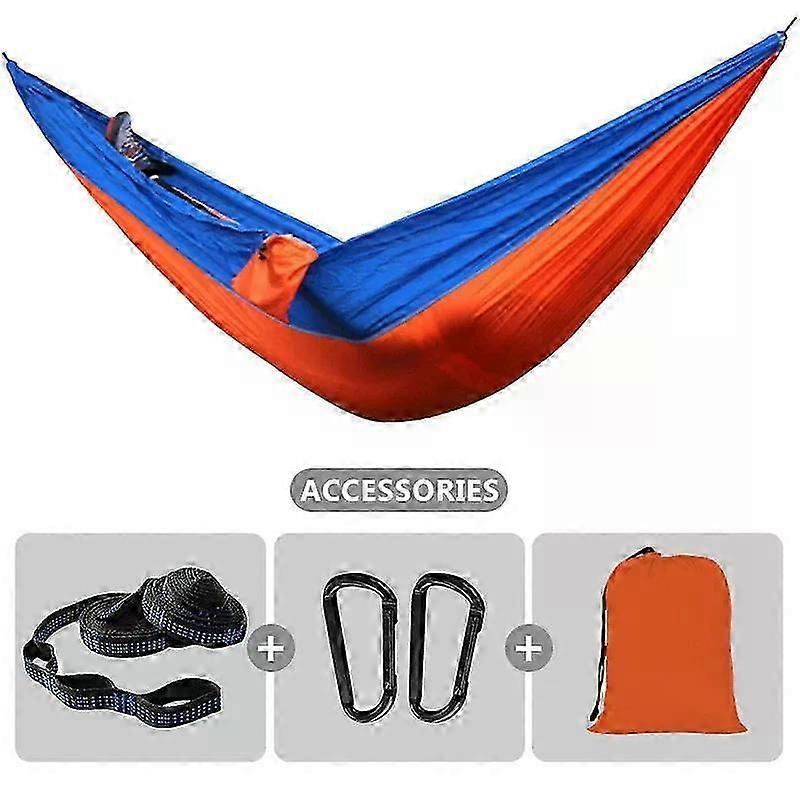 260x140cm Redes de acampamento duplas com 2 alças de árvore Rede de viagem portátil interna e externa para mochila na praia Balanço de caminhada