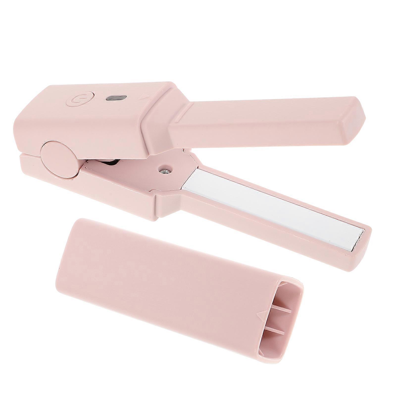 Mini Flat Iron For Short Hair Portable Hair Straightener Constant Temperature Pink 1Set