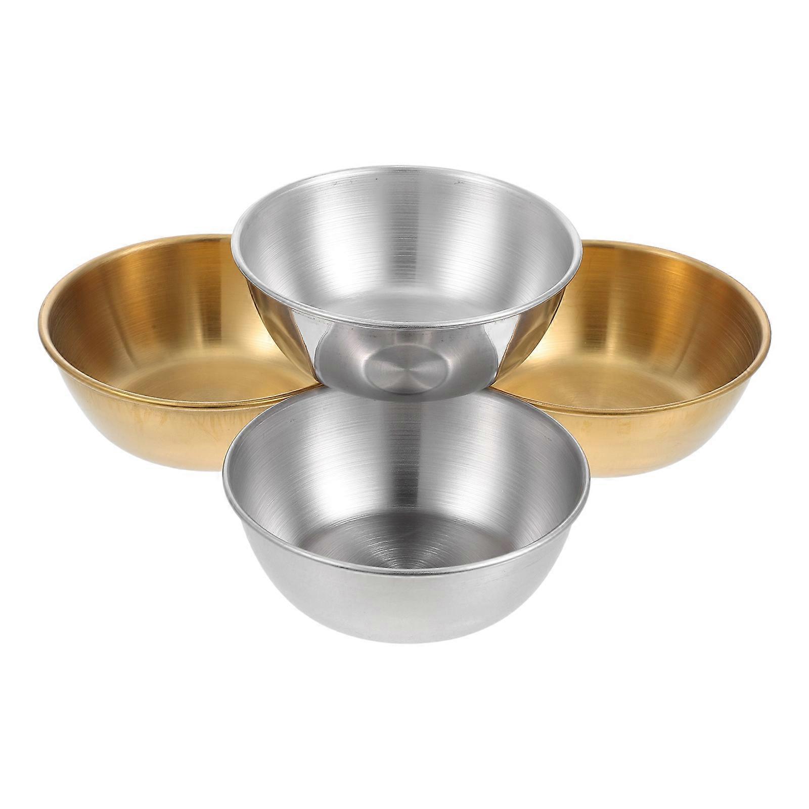 Stainless Steel Dipping Sauce Bowls Reusable Small Cups For Soy Sauce Sushi Seasoning And Appetizers Multifunctional Use 4Pcs