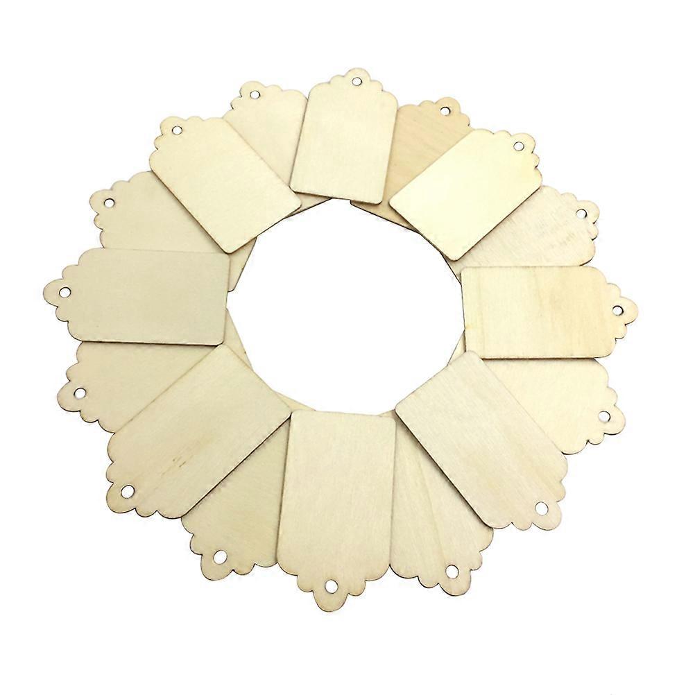 100pcs Unfinished Wooden Hanging Tags, Flower Shape Craft Pendants for Weddings, Parties & Arts Crafts Projects – Includes Linen Rope for Easy