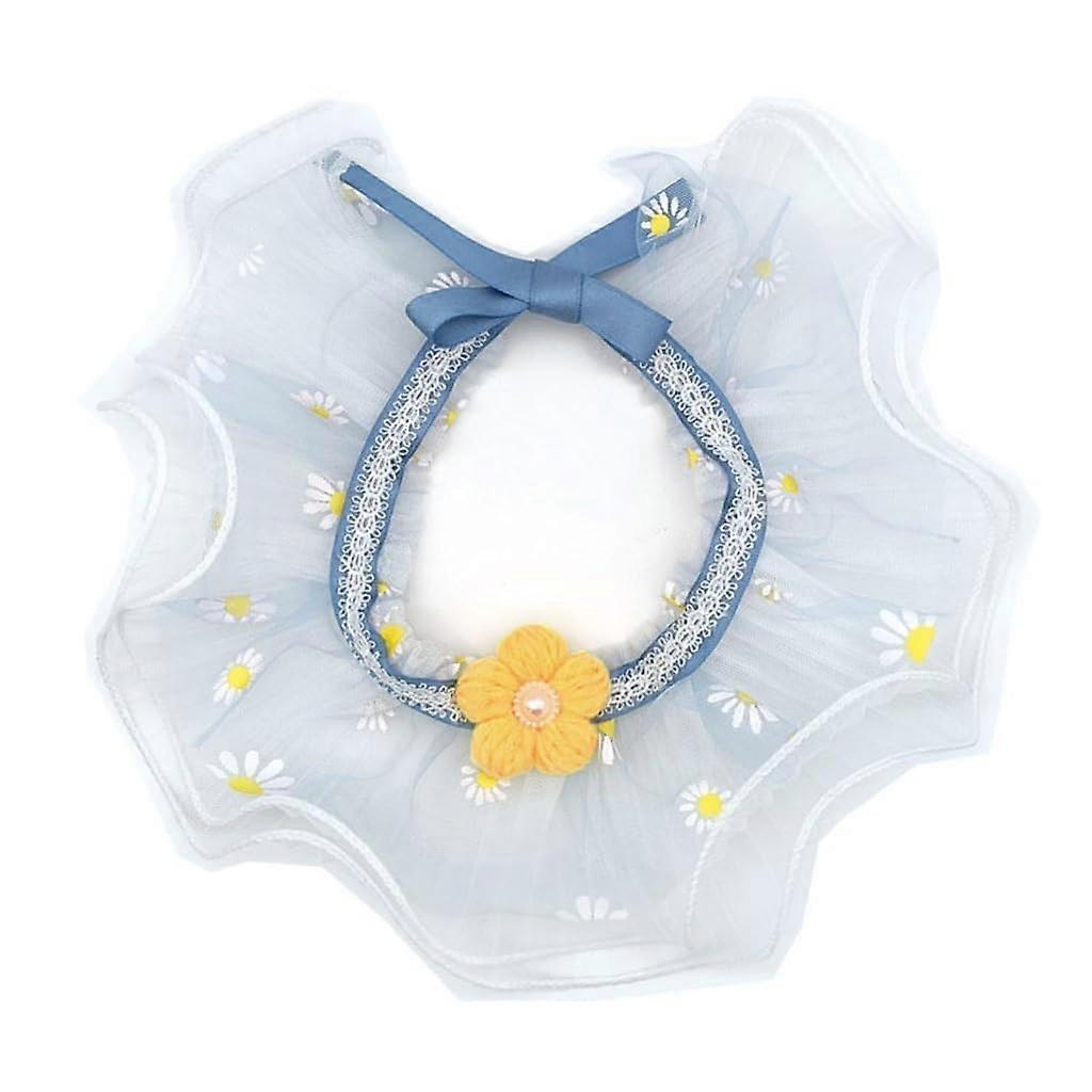 Pointed collar with princess cat collar, pet accessories, puppies, kittens, collars with small flowers, adjustable pet bib