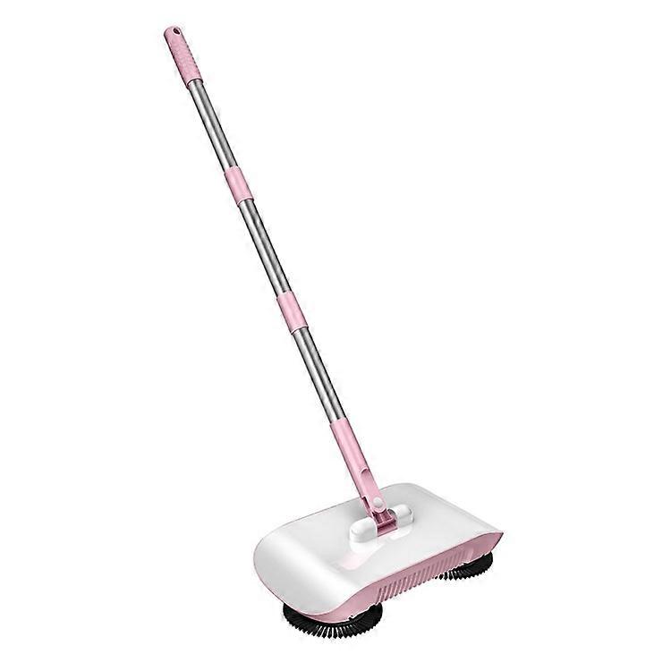 Handheld Push Sweeper 2 in 1 Broom Cleaning Tool Set with 3 Replacement Cloths for Household Use