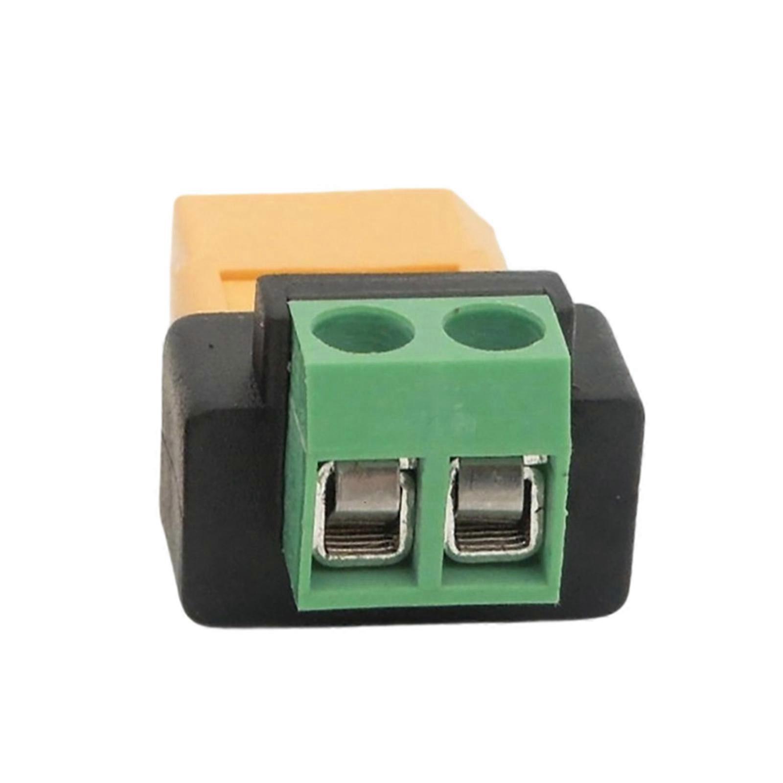 Lightweight XT60 Female to 2P Green Solderless Terminal Adapter for Drones Outdoor Power Solar Panel Models Multicolor