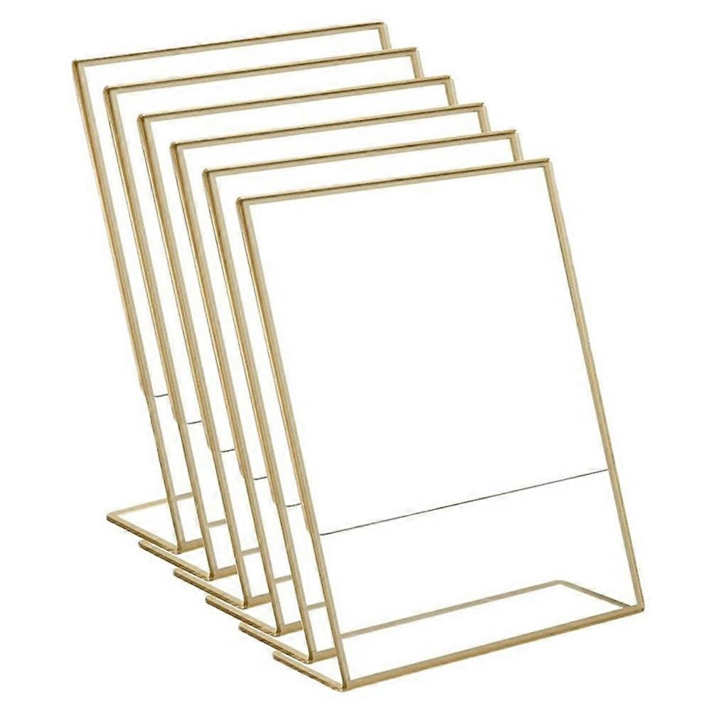 6 Stück 5,9 x 8,3 Zoll L-Form Acryl Schild Halter Menü Display Ständer für Büro Restaurant