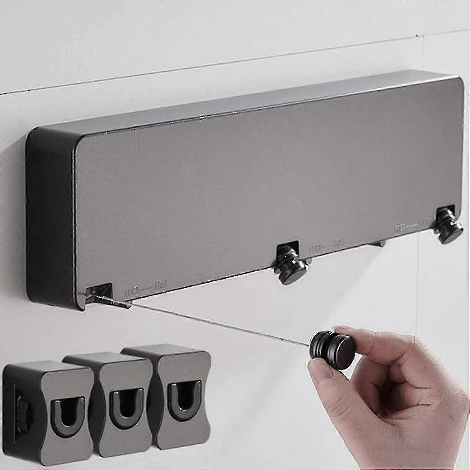 Indoor Retractable Clothesline, 6 Meters Automatic Retractable Washing Line, Metal Wire For Fresh Cl