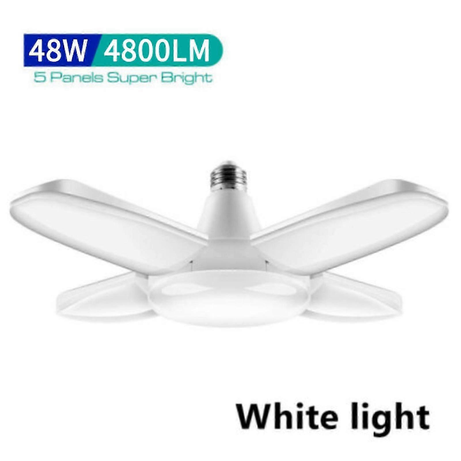 E27 LED Bulb Fan Blade Lamp 48W 85-265v 90Foldable Led Industrial Light Bulb Lamp For Home Ceiling Light Garage Light