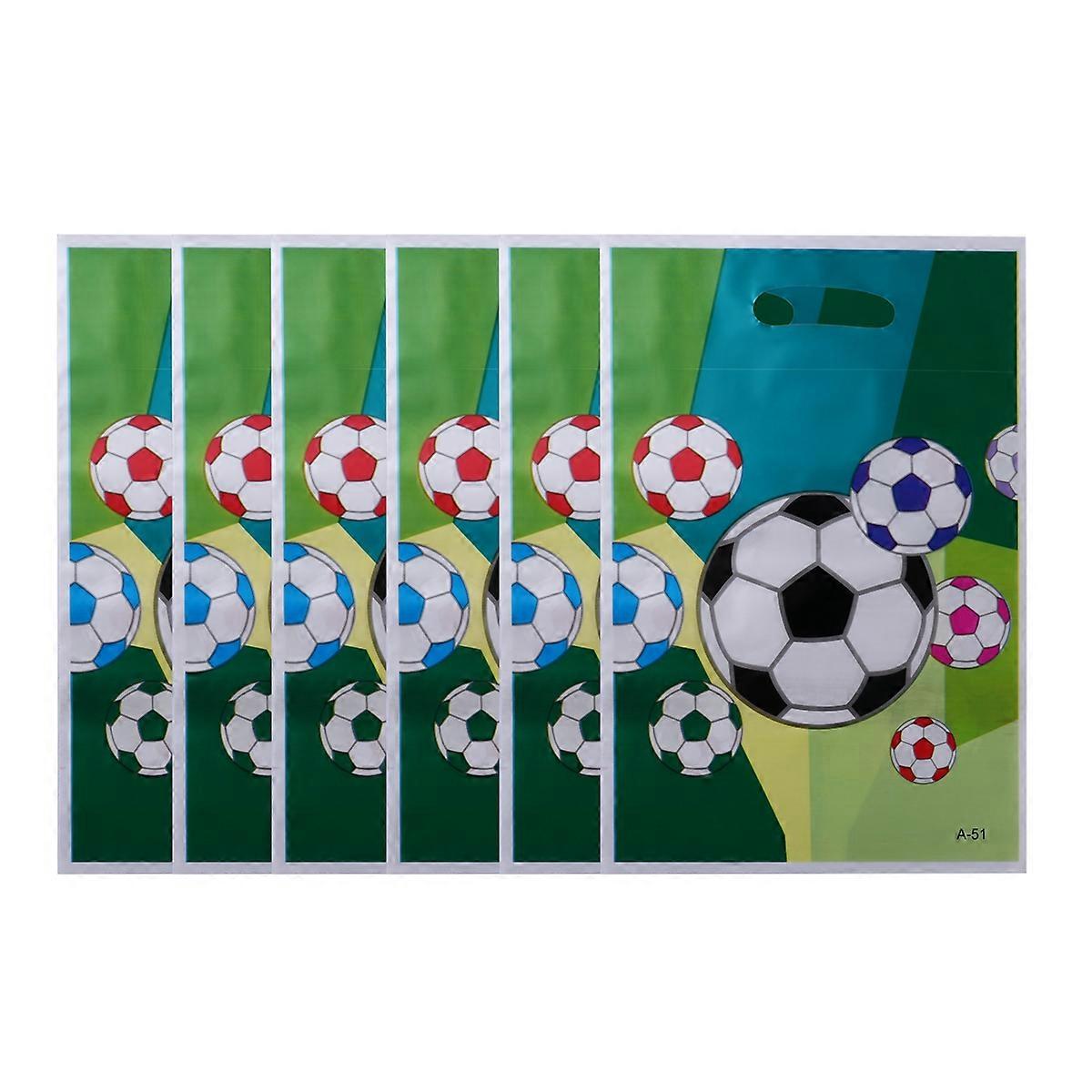 Soccer Theme Party Favor Bags Made of Strong Paper with PE Coating Green Color for Storing Articles 6pcs