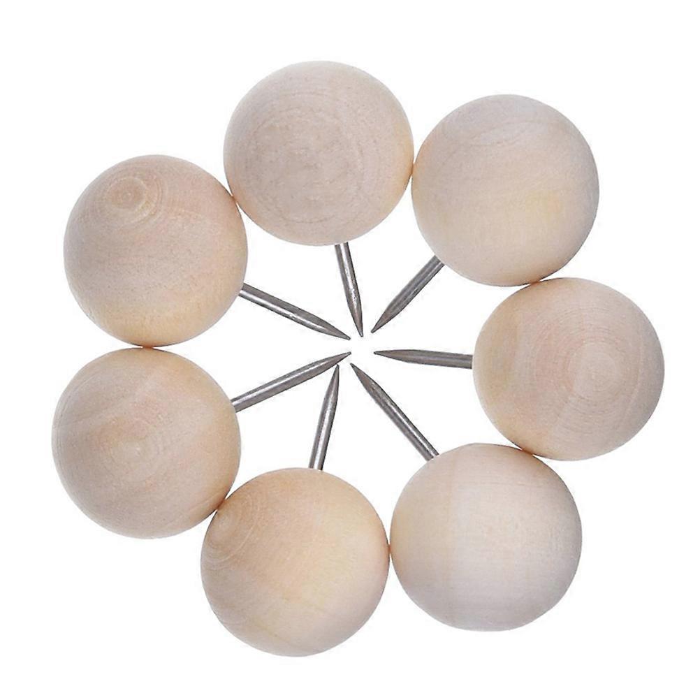 200pcs Round Wood Push Map Photos Thumb Calendar Decorative DIY Tool Tacks for Home Office Craft Projects