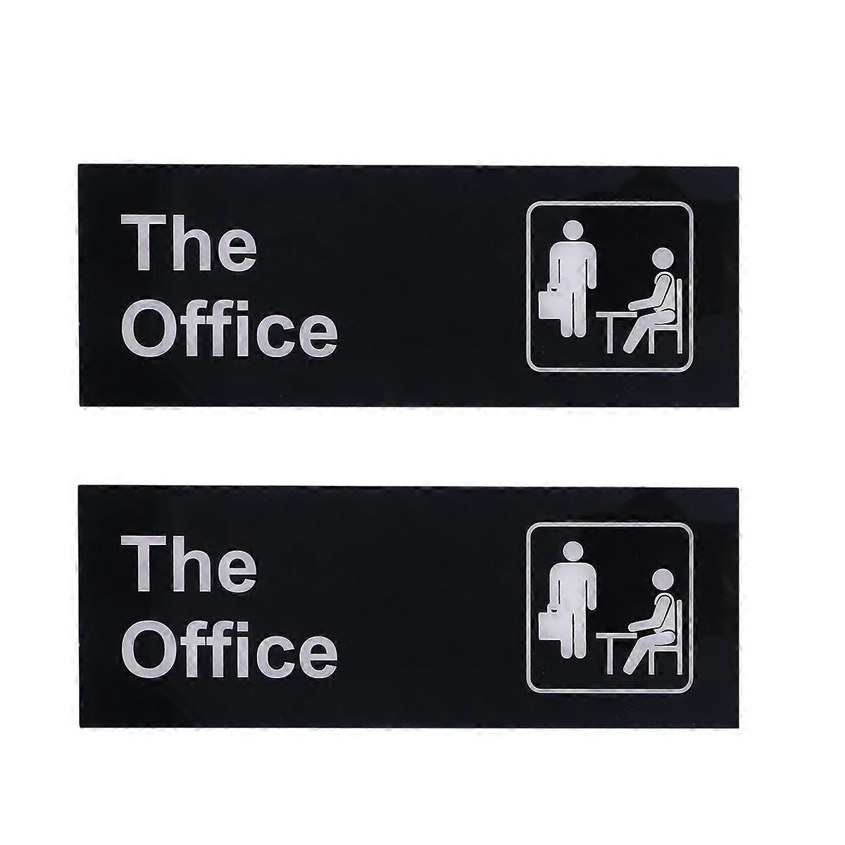 Acrylic Informative Sign for Warning with SelfAdhesive Strips Ideal for Office Use Black 2pcs