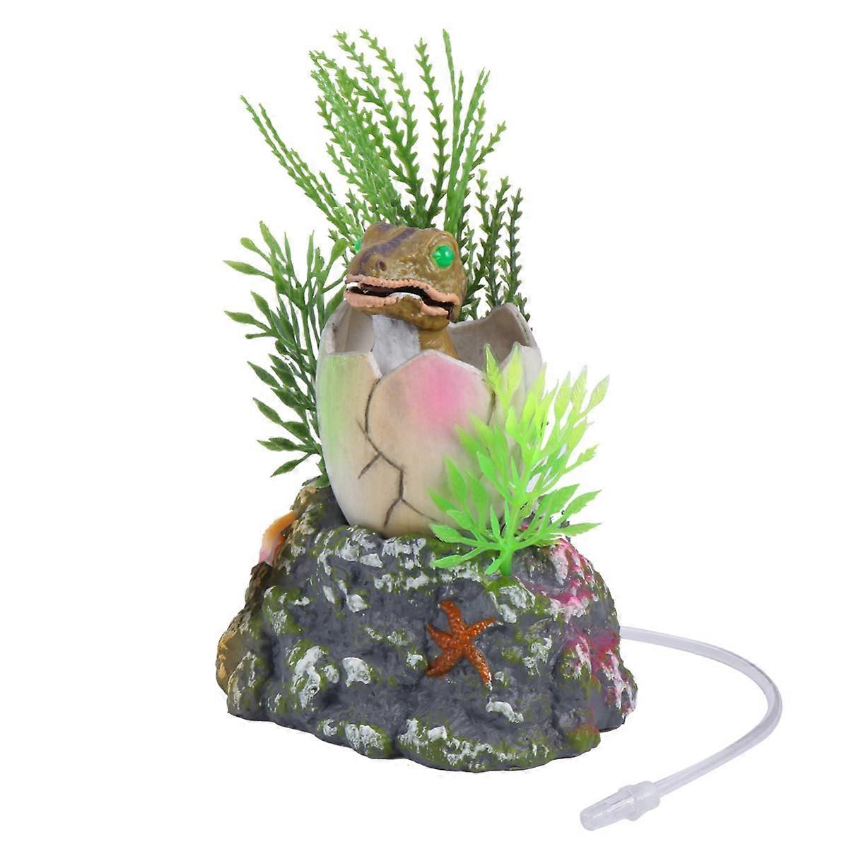 Realistic Dinosaur Aquarium Decorations with Air Bubble Effect - 3D Landscape Ornaments for Fish Tanks, Durable Resin, 6-Inch Size