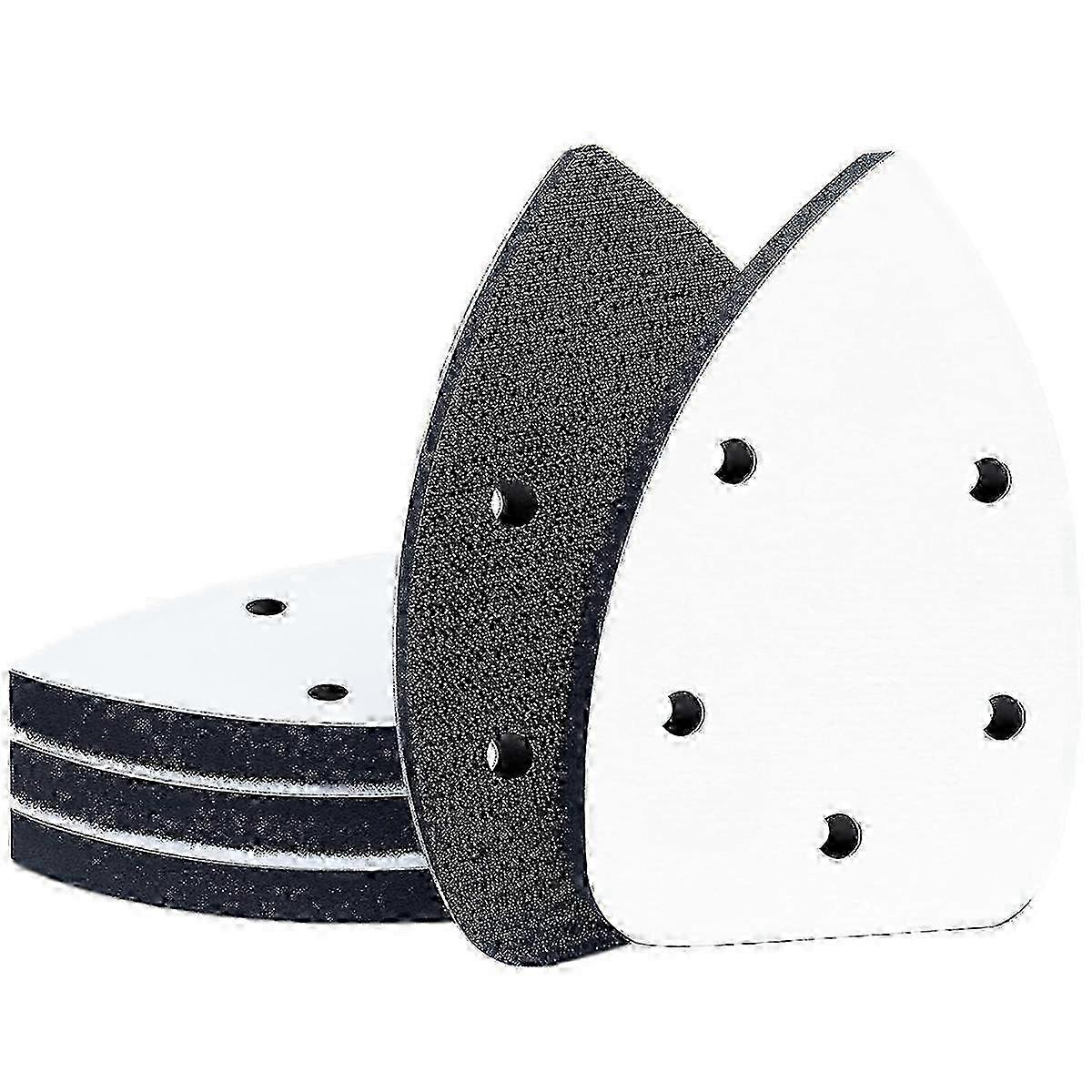 5-Pack Triangle Sanding Pads with 5 Holes - Hook and Loop Mouse Detail Interface Foam Pad for Smooth Finishing