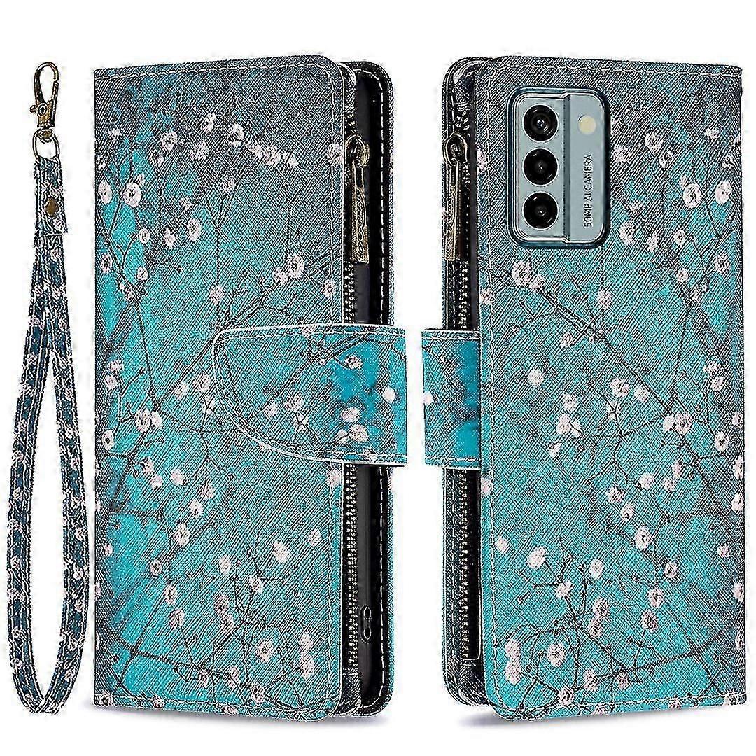 For Nokia G22 Bf03 Zipper Pocket Leather Phone Case Pattern Printing Wallet Folding Stand Cover