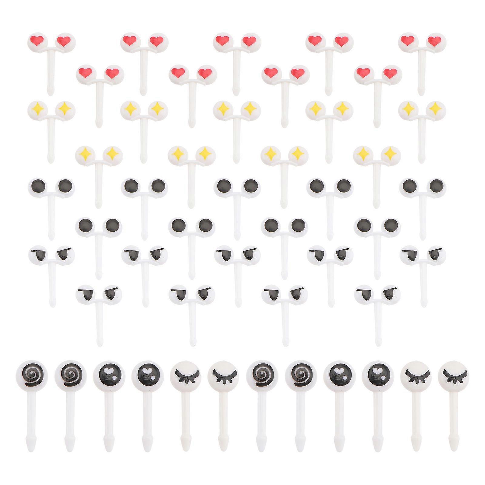 Appetizer Picks Fruit Fork Cartoon Animal Shape Assorted Color 3 x 1.5 x 0.2 cm Compliant Material Lunch Box 50 Pcs