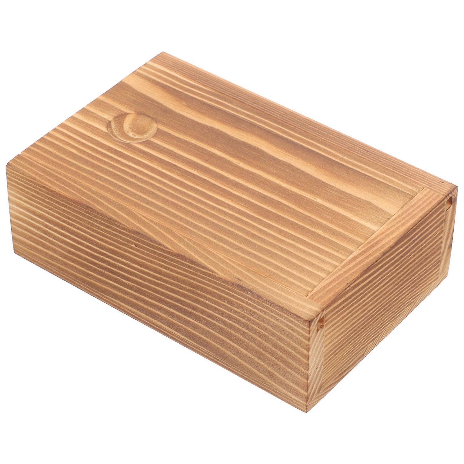 Lidded Trinket Box Keepsake Storage Box Wedding Gift Container Wooden Material 1Pcs
