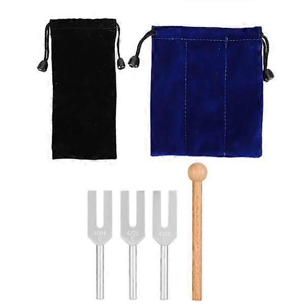 C4096/C4160/C4225 Aluminum Alloy Tuning Fork Sound Healing Therapy Tool Set with Hammer