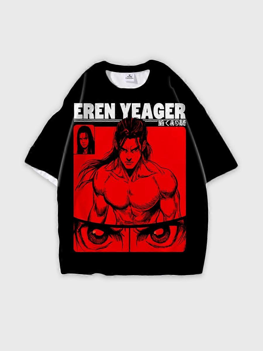 T-shirt round neck Character Pattern loose short sleeve P2103