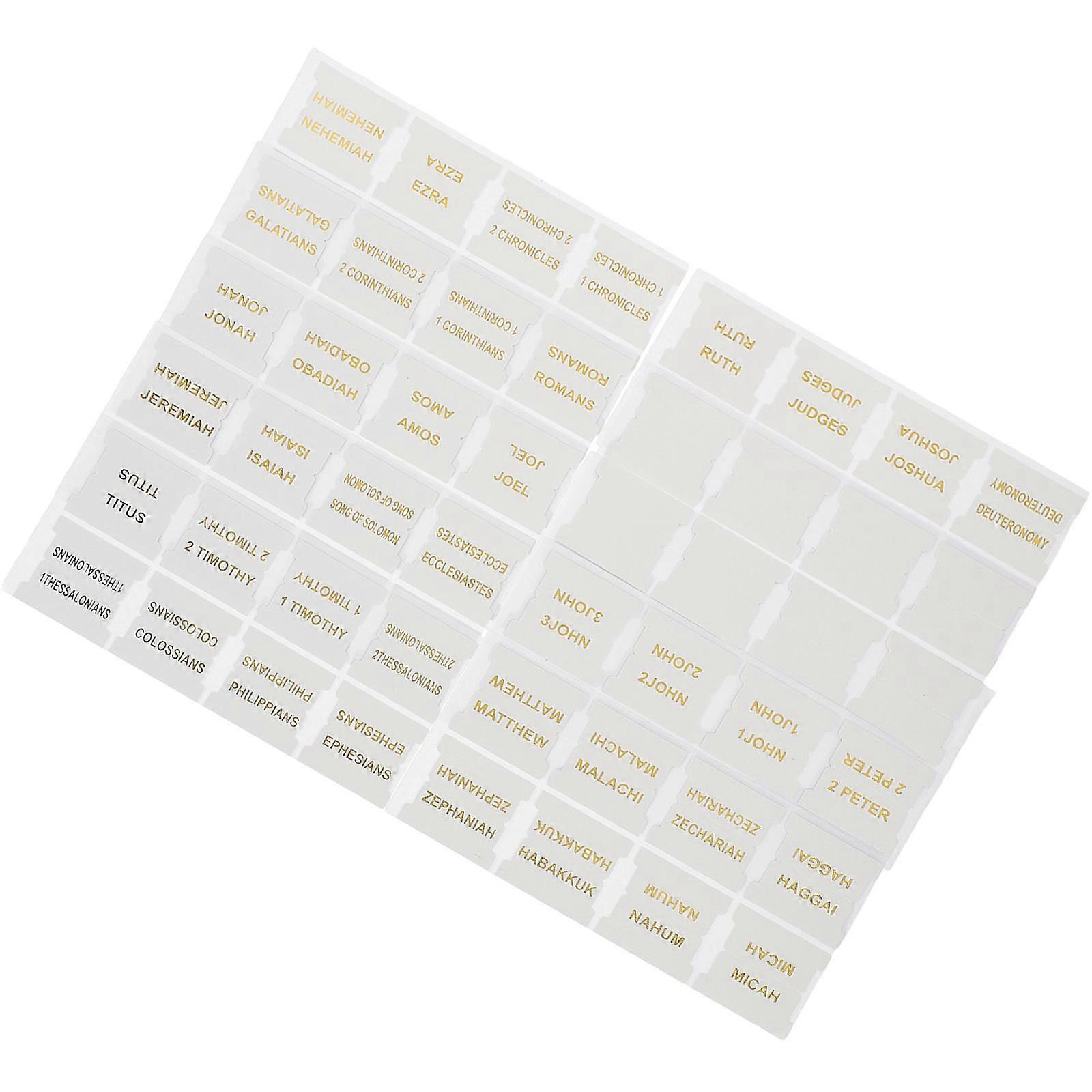Bible Tabs Index Stickers Foil Blank Dividers 10 Sheets Easy to Use Book Accessories for Study and Decoration