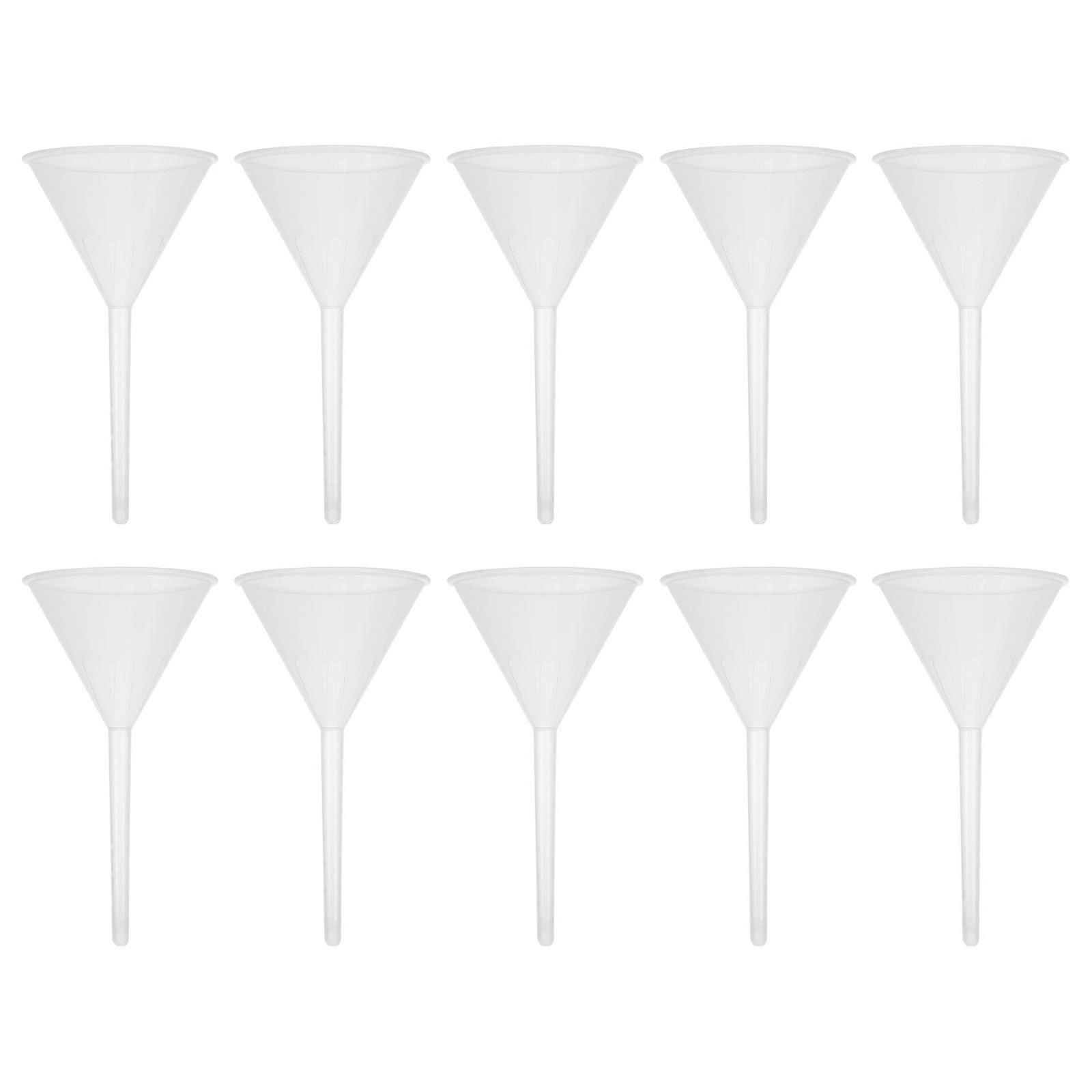 Triangular Shape Plastic Filling Funnels For Analytical Chemistry 90mm Design Suitable For Students 10Pcs