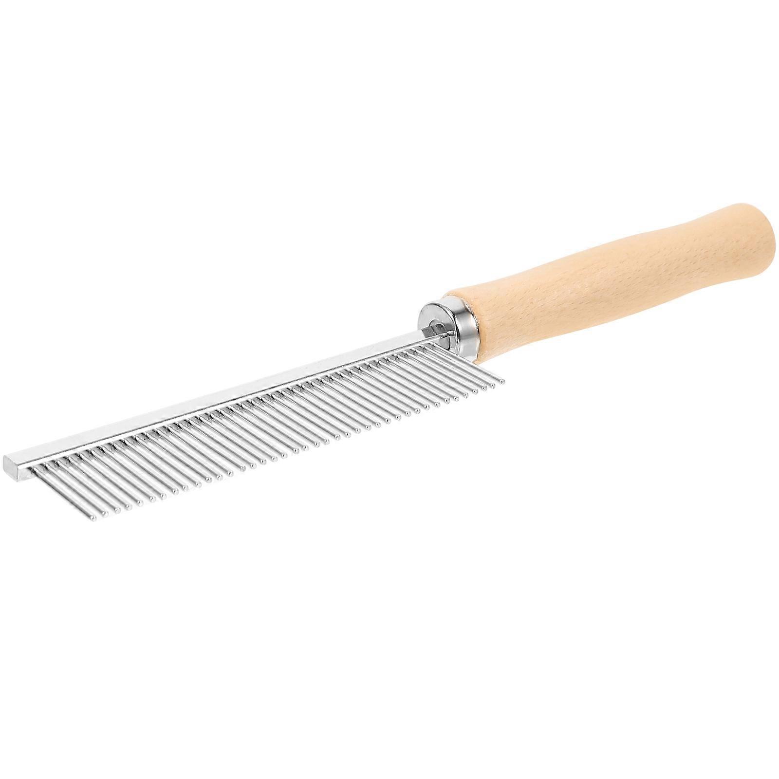 Wooden Pet Grooming Comb with Stainless Steel Teeth for Removing Mats, Knots, and Loose Hair – Portable Daily Grooming Tool for Cats