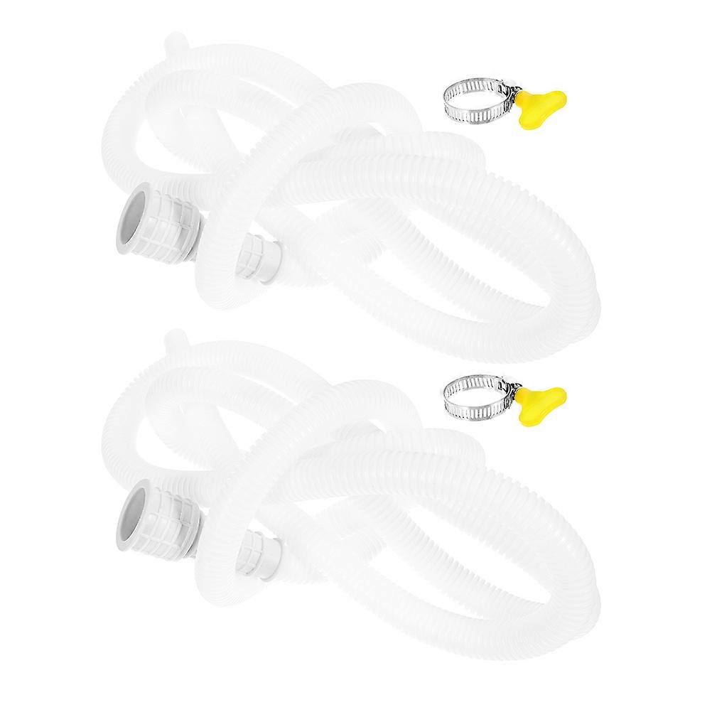 Universal Drain Hose 2Pcs PVC Flexible Pipe For Window AC Units Indoor Outdoor Use Extended Length Efficient Water Drainage