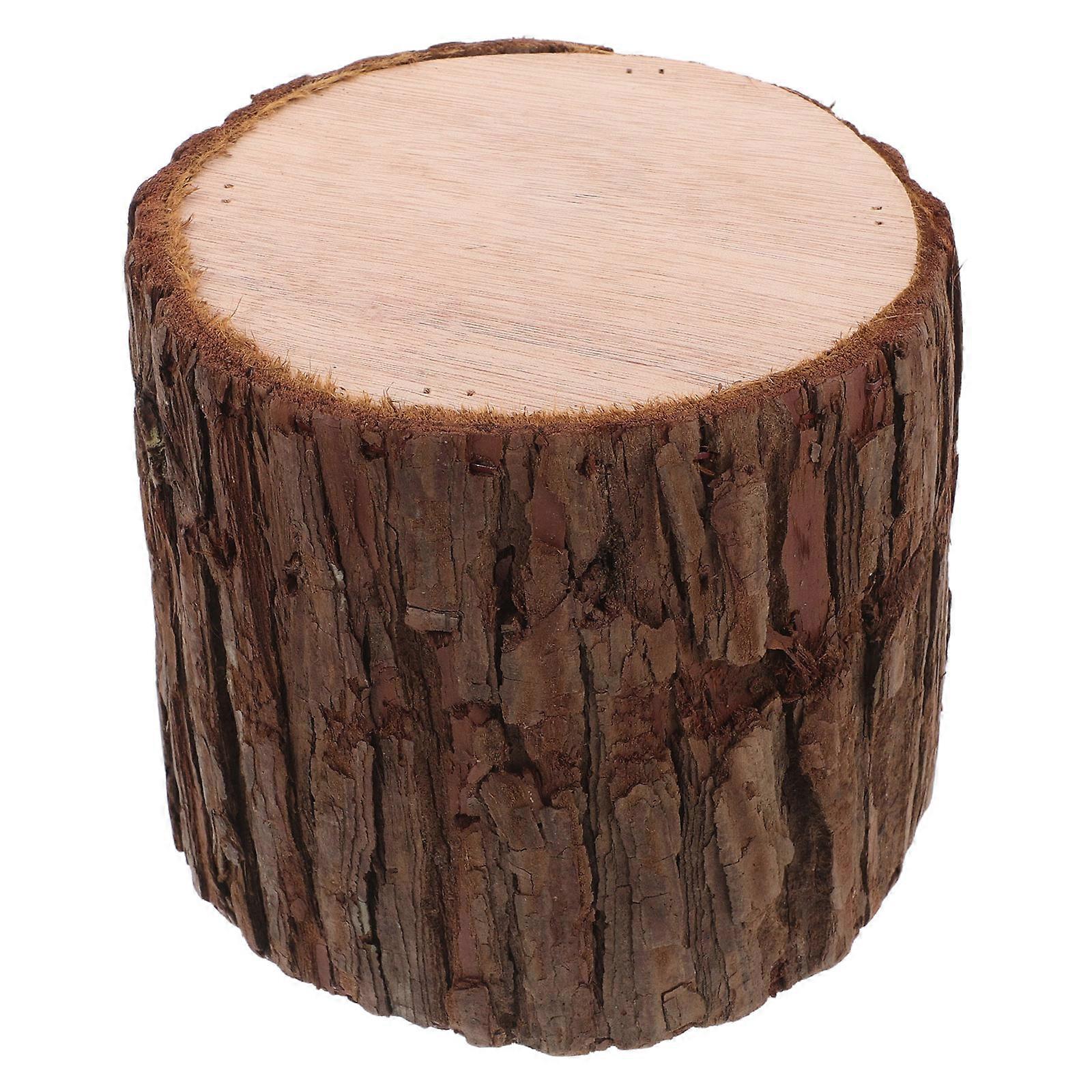Realistic Artificial Trees Wood Stump Decor Tealight Candles Holder for Rustic Centerpieces