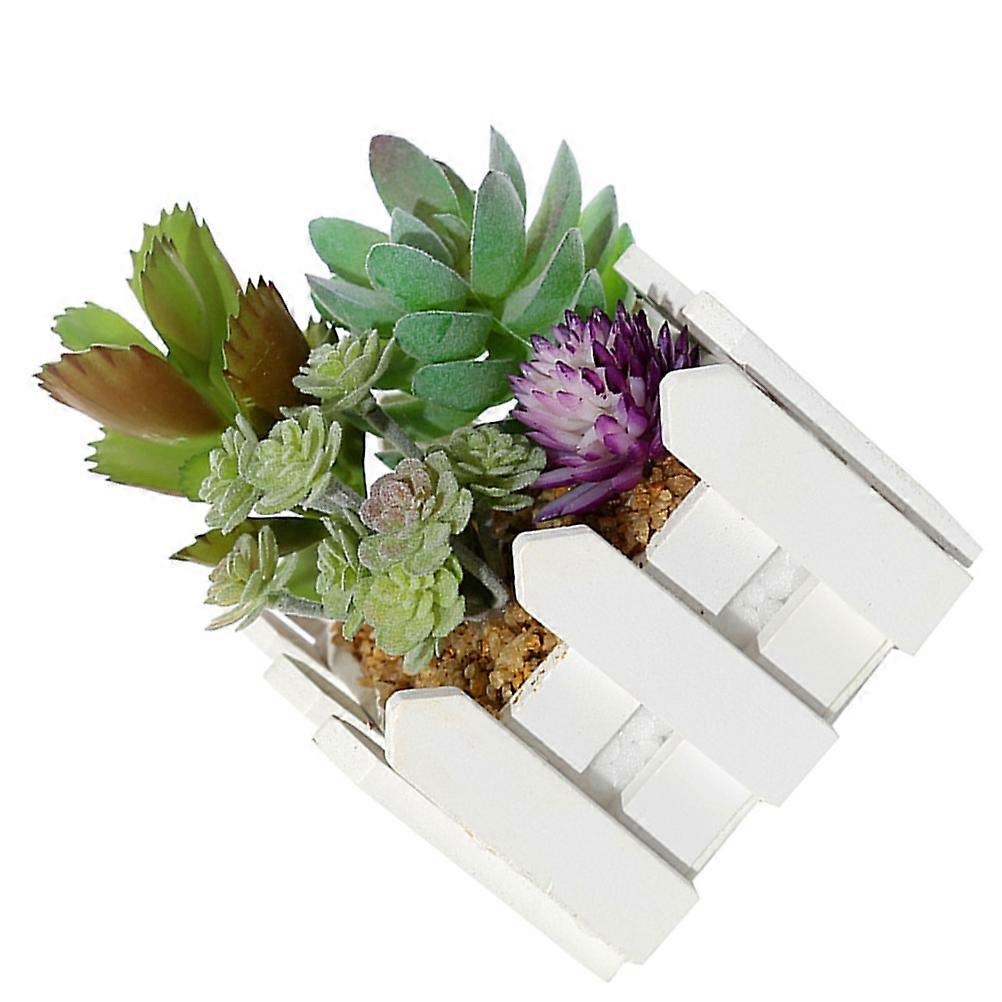 Faux Suckulent Arrangemang Simulering Krukor För Hemmakontor Dekorationer Grön Fyrkantig Kruka 1st