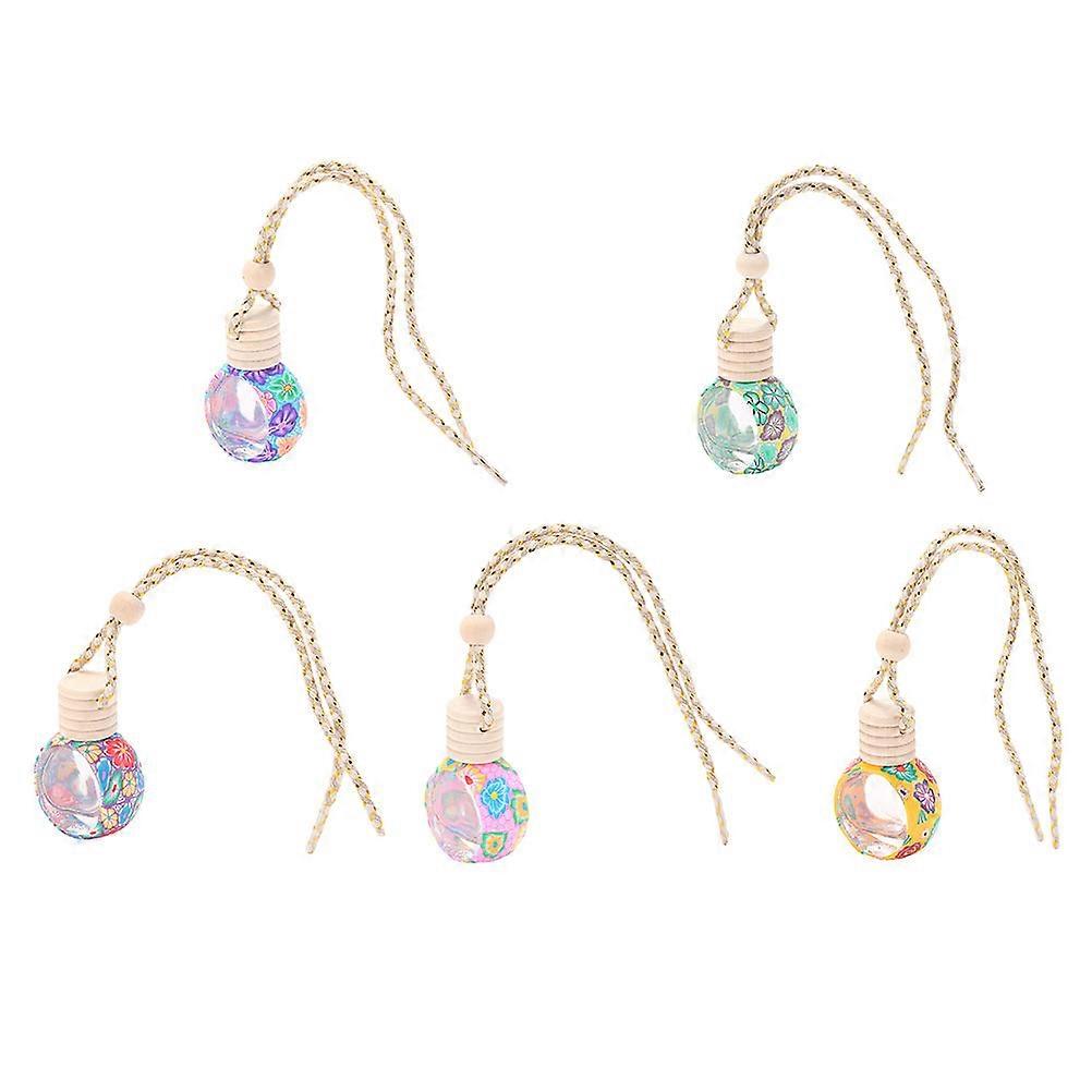 5Pcs Car Hanging Perfume Bottle Auto Interior Decor Empty Perfume Bottle