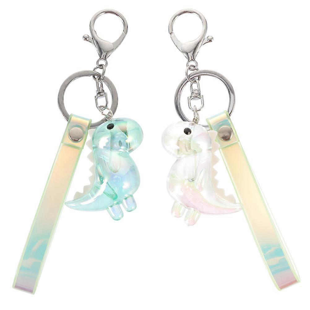a refined and appealing product description based on your input:
**2pcs Dinosaur Pendant Keychain – Decorative Acrylic Key Rings for Backpack,