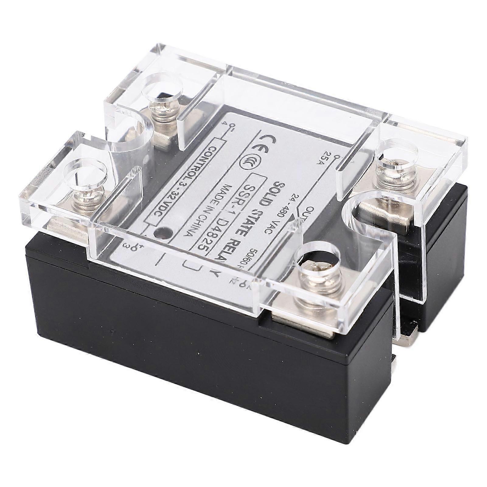 DC to AC Solid State Relay Quick Switch Anti Vibration Flame Retardant SSR Module 25A 24‑480VAC 