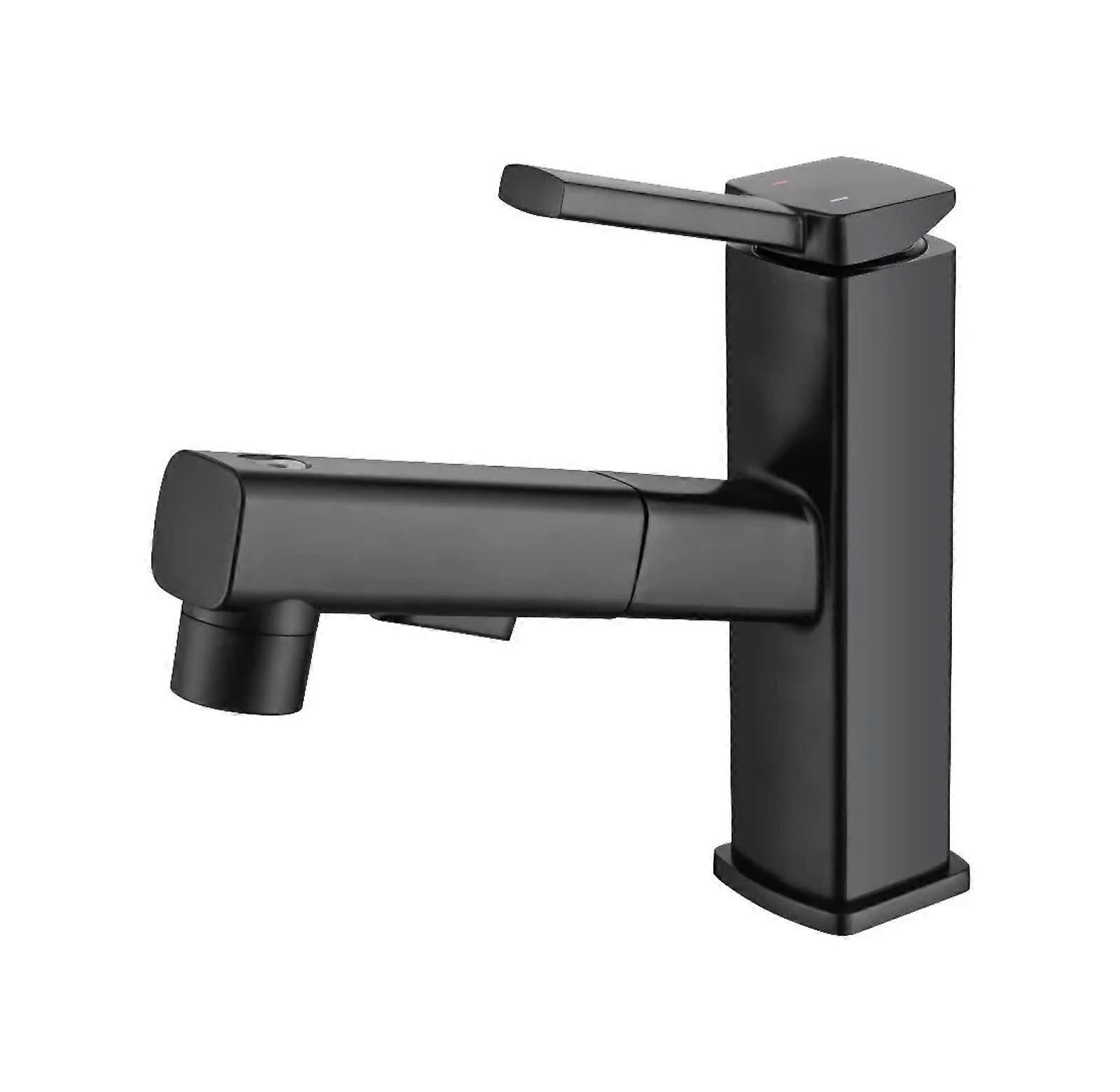 Extendable brass faucet with three water outlet modes, singlehole retractable