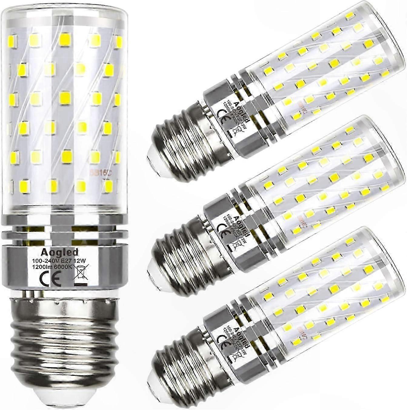 Cool White 6000K E27 LED Corn Bulb, 16W 1600LM Non-Dimmable, 4-Pack Indoor Screw Base Lighting Solution