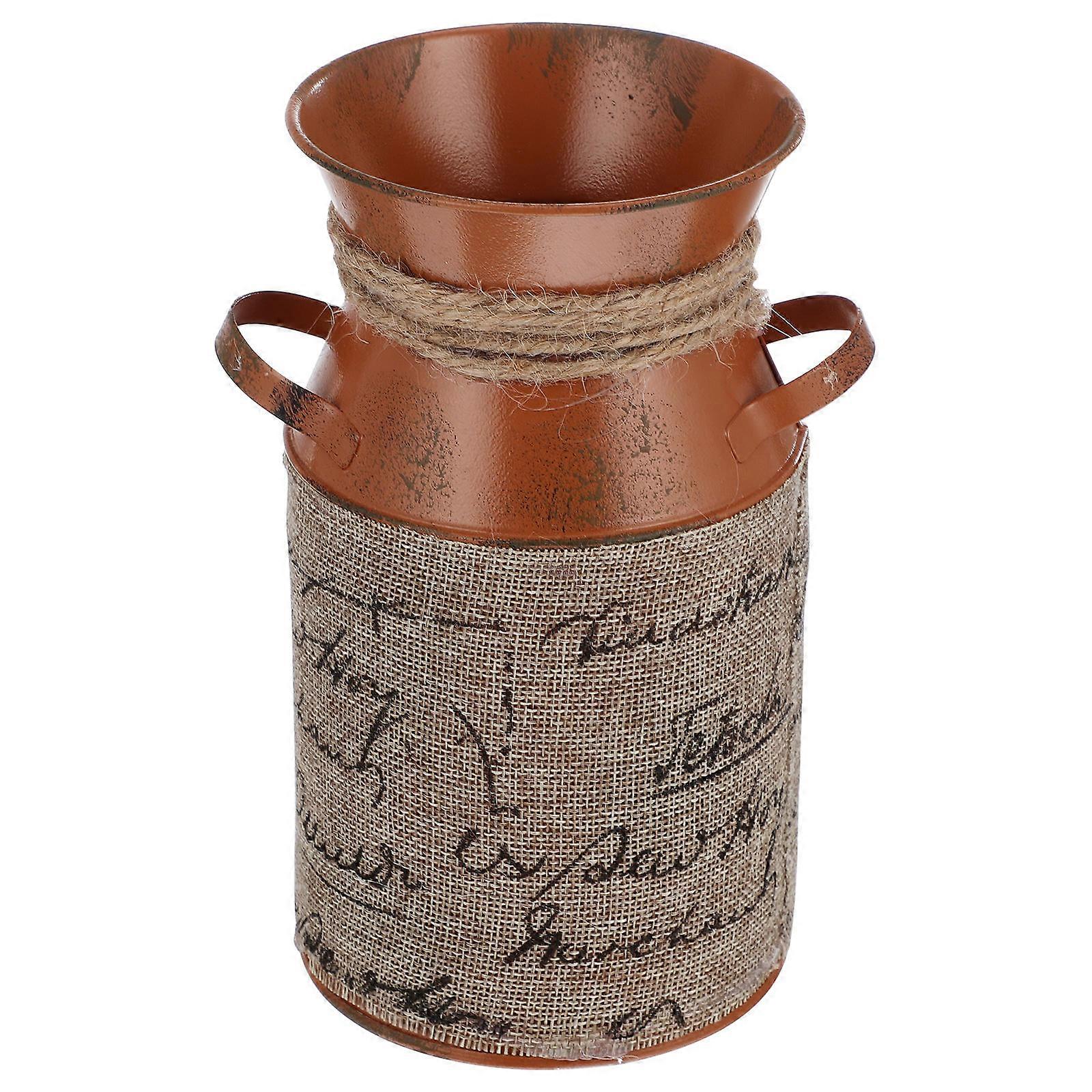 Flower Display Buckets Retro Wrought Iron Art Storage Option Suitable For Home Use 1Pack