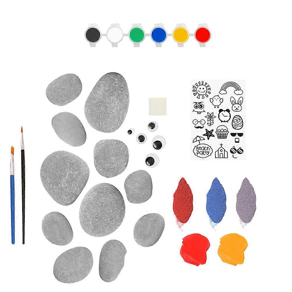Rock Craft Kit 1 Set For Children DIY Arts And Crafts Promoting Creativity With Assorted Color Stones