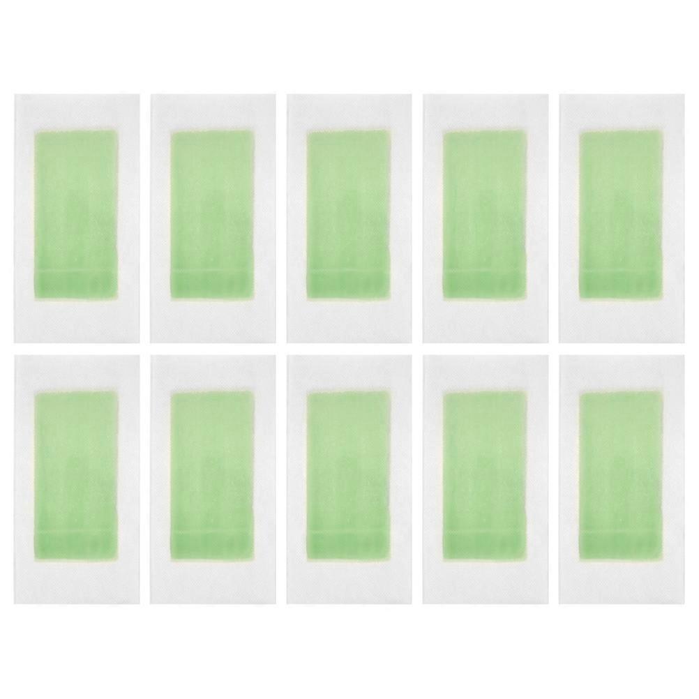 Professional Hair Removal Wax Strips 10Pcs Double Sided for Personal Grooming Body Hair Green Rectangle Shape