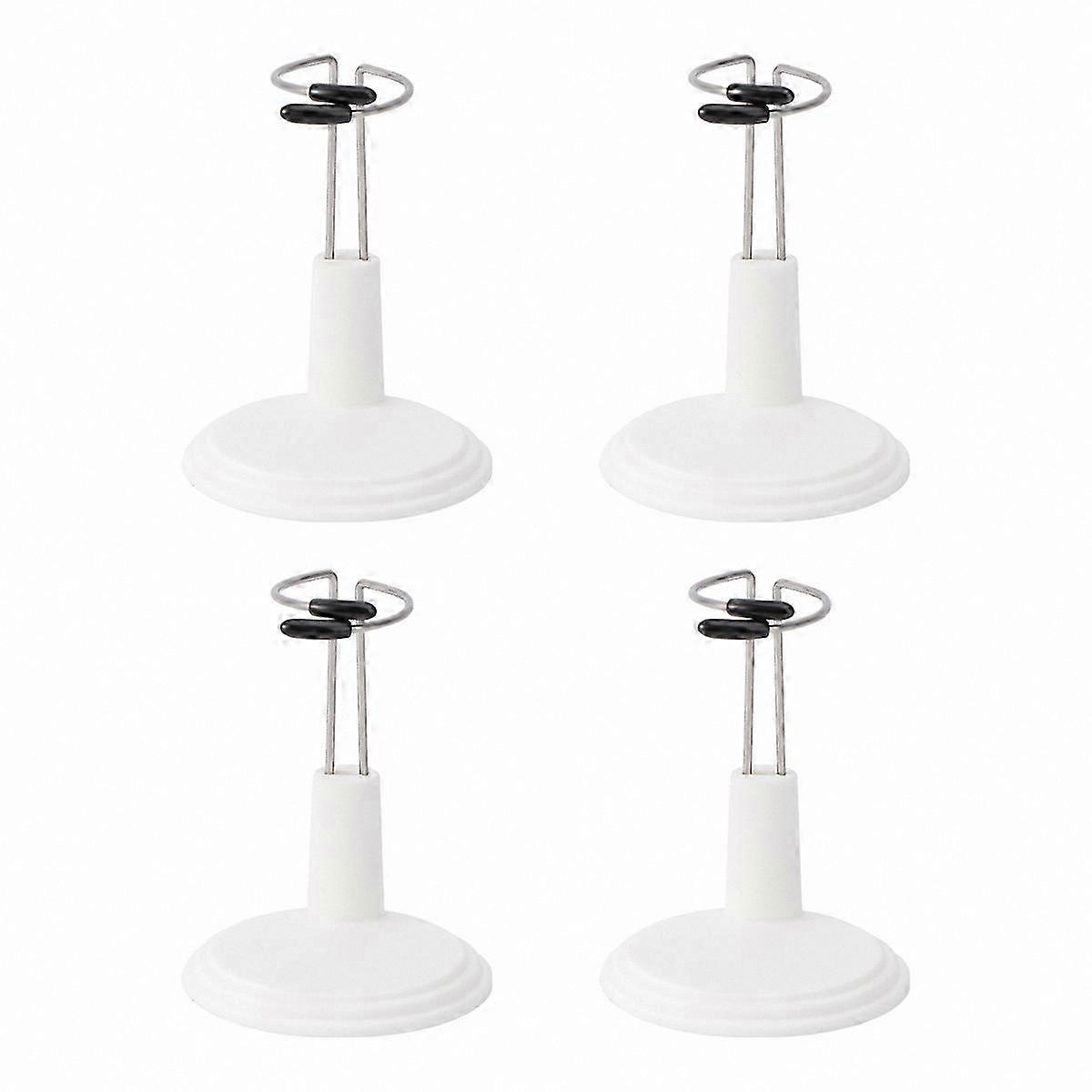 4-Pack Adjustable Doll Stand for Fashion Dolls and Teddy Bears, Durable White Display Rack for Home Use