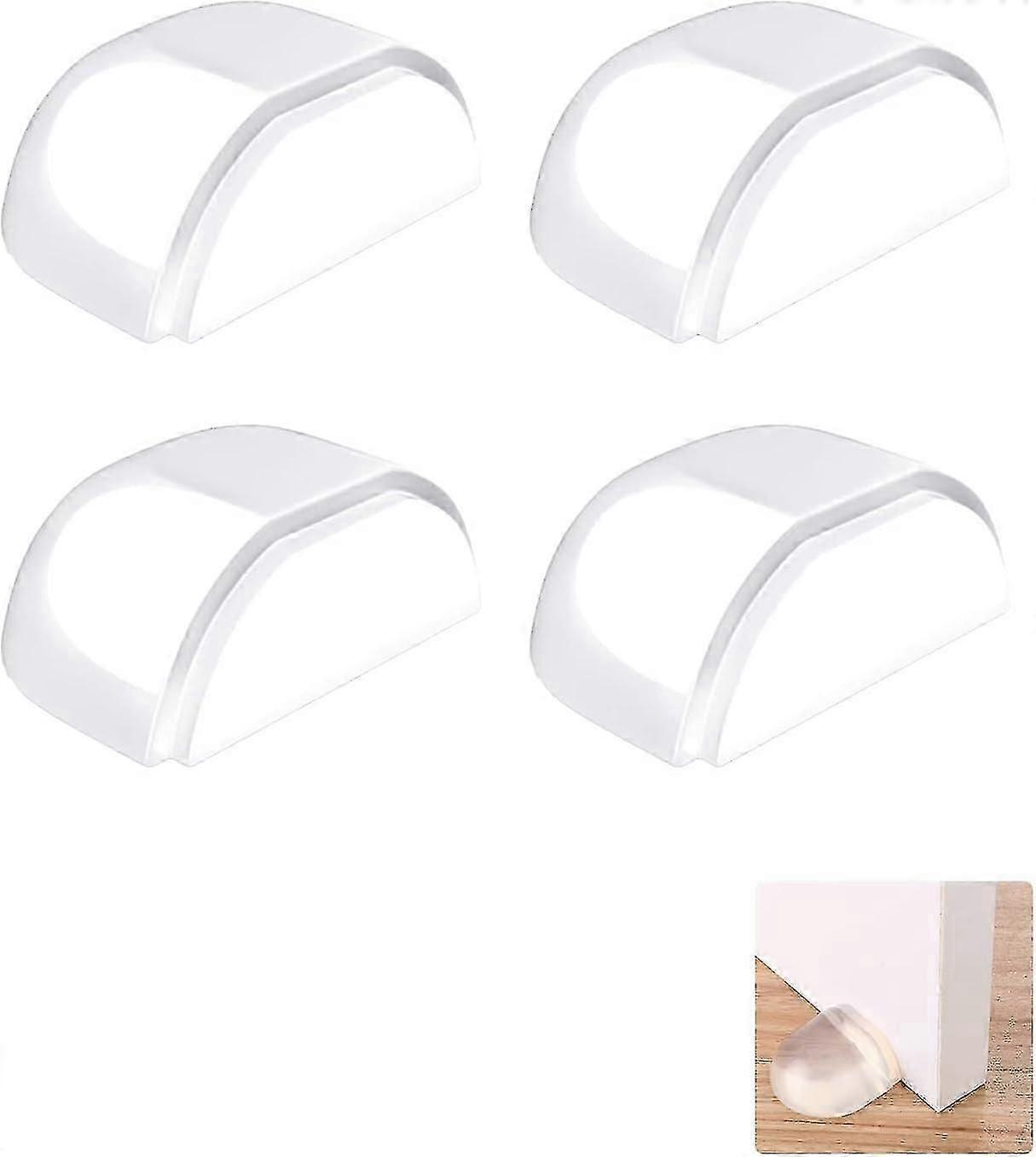 4pcs Self-adhesive Door Stopper,transparent Floor Doorstop For The Home And Office Wall Protector -aqwg