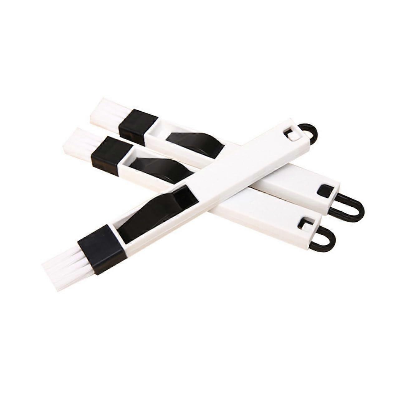 3 Piece Broom Keyboard Cleaning Brush Black For Window Door Rails With Ergonomic Handle