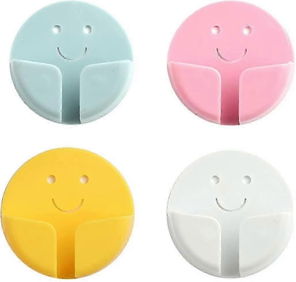 8-pack Plastic Hooks With Adhesive, Non-perforated Hook Brackets