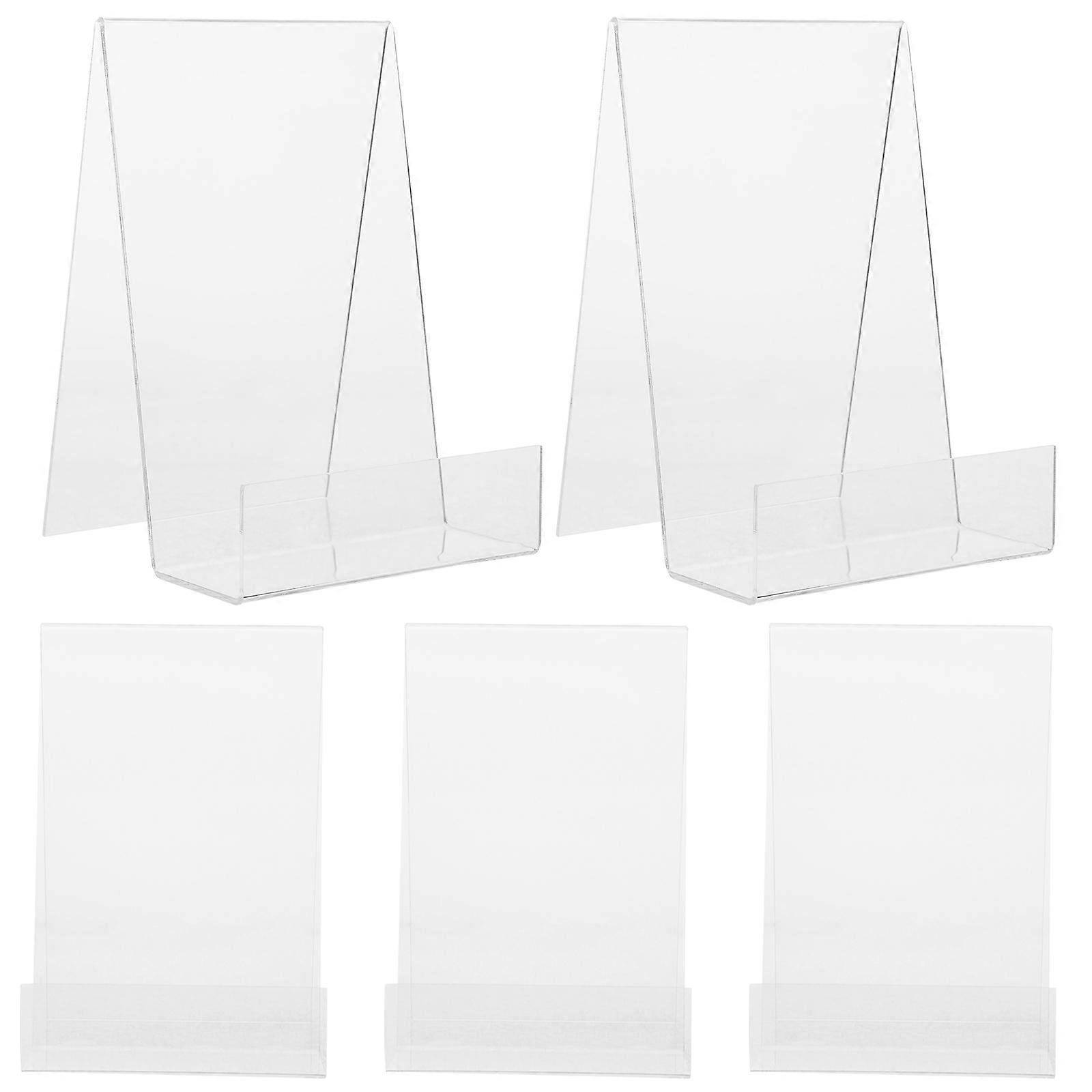 5Pcs Clear Acrylic Bookshelf For Displaying Items At School Size 14.50X10.00X9.50CM Elegant Design