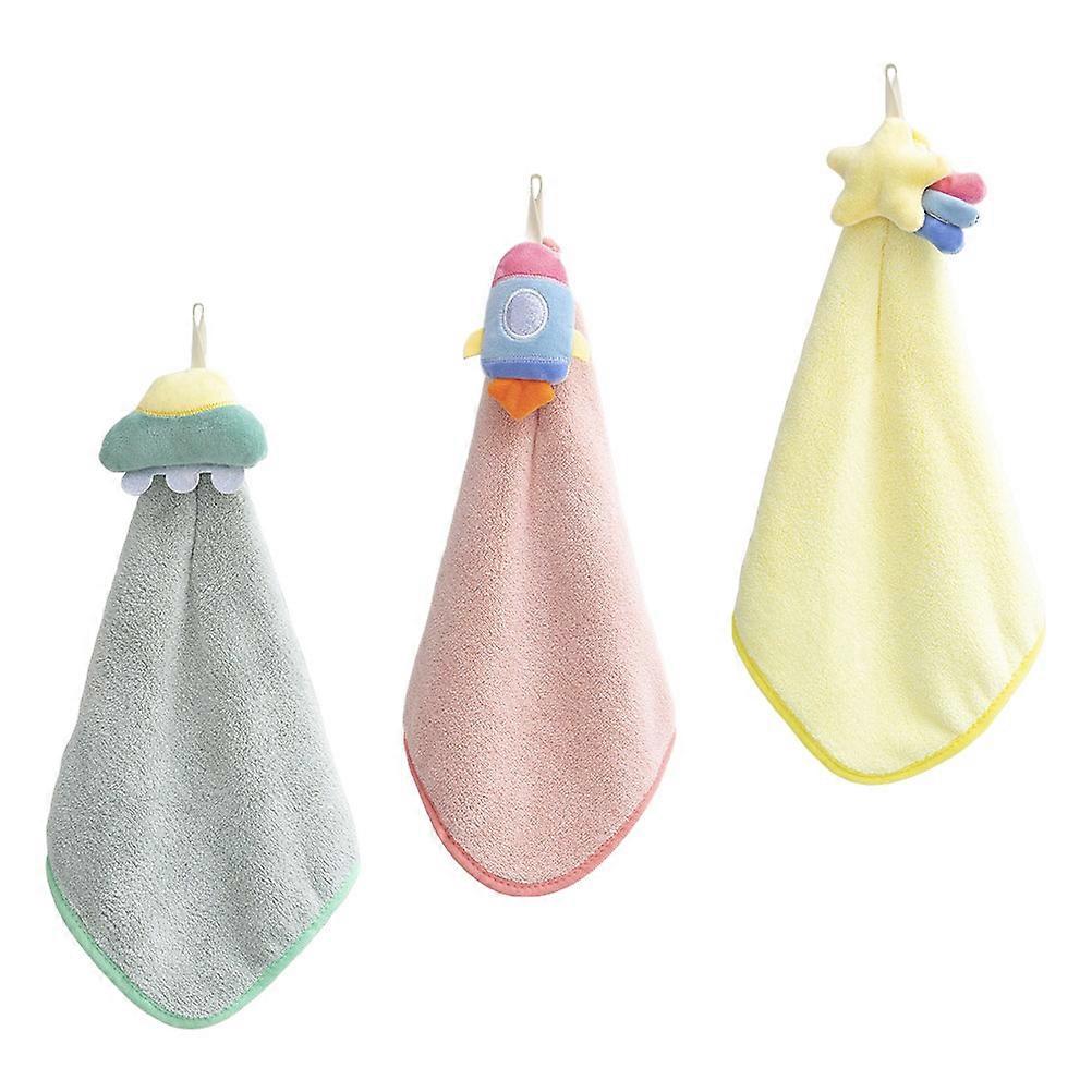 Hand Drying Towel For Baby Nursery 3Pcs Quick-Drying Assorted Color Hanging Design Great For Home Use