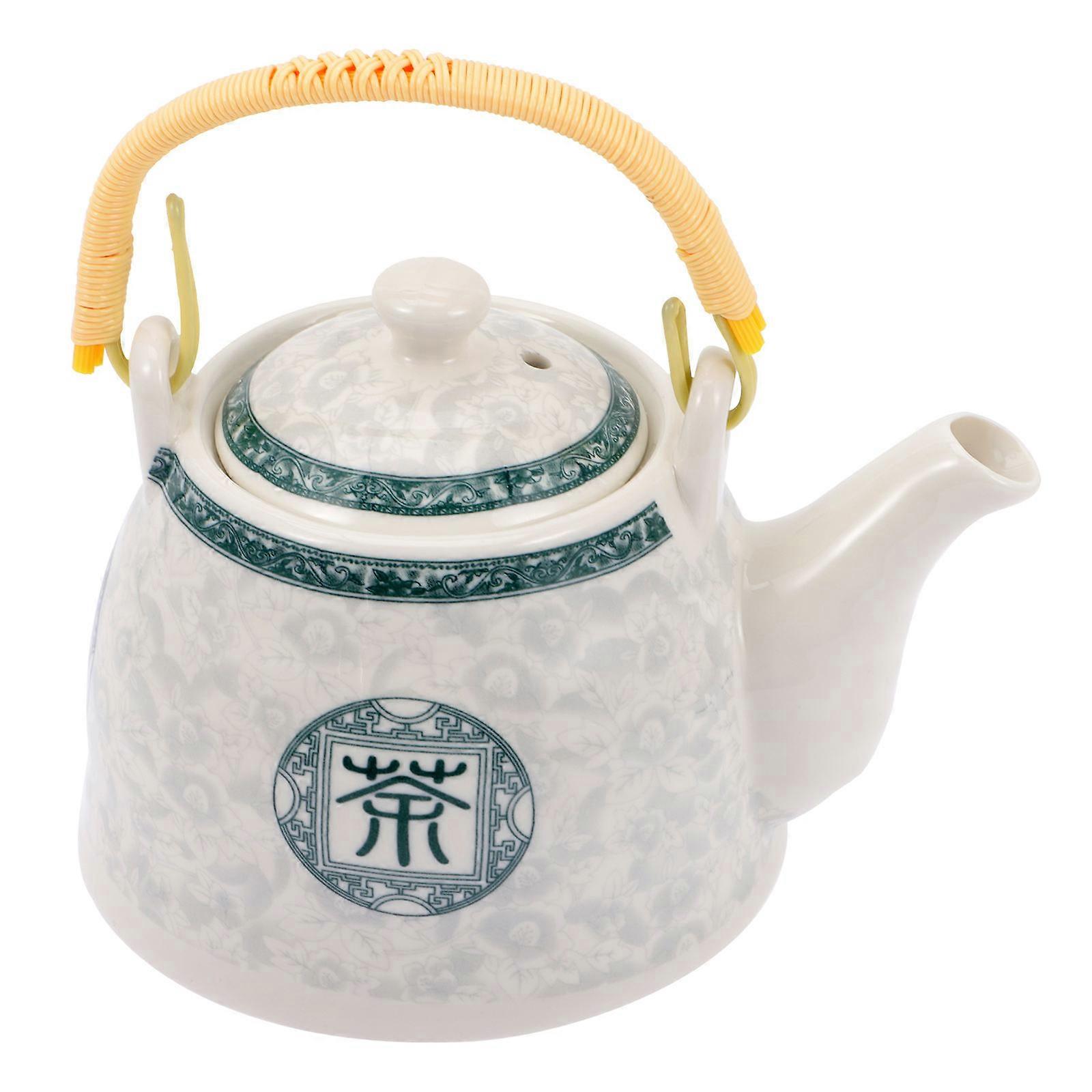 Ceramic Tea Making Pot Teapot with Strainer for Tea Lovers 16x14cm Delicate Design Round Shape Tea Making 1Pack