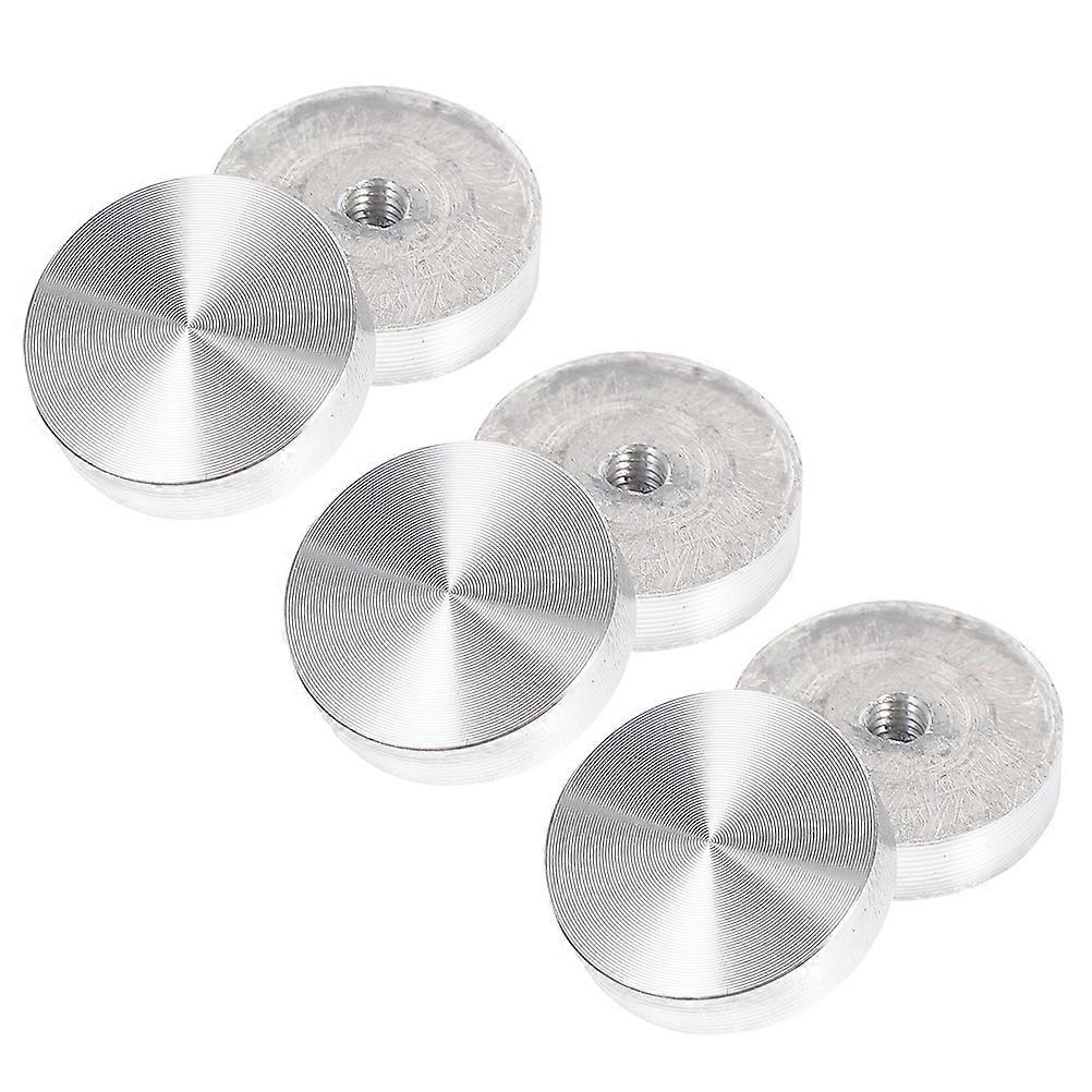 Aluminum Disc Glass Table Top Adapter 6Pcs For DIY Projects Featuring Round Shape In Silver
