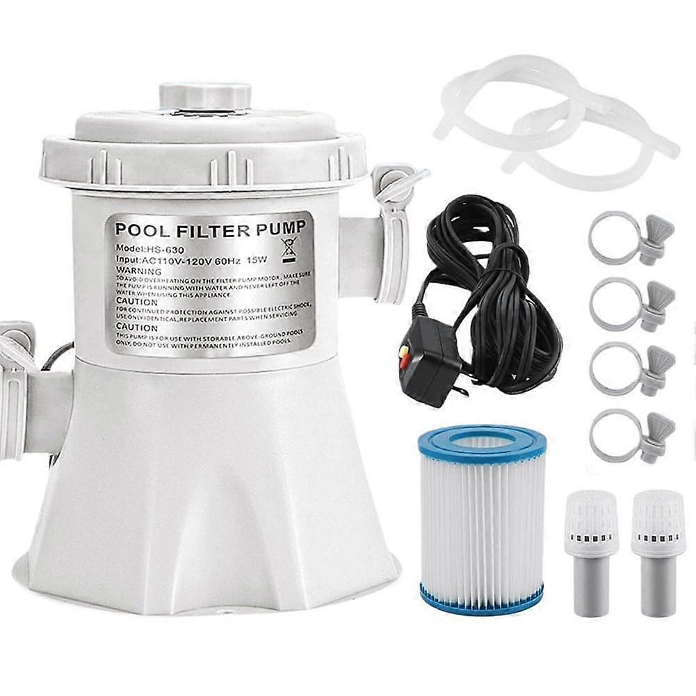 Oben Pool Filter Pump Kit 300 Gallon Above Ground Pool Water Filter Household Pool Cleaning Pump EU Plug