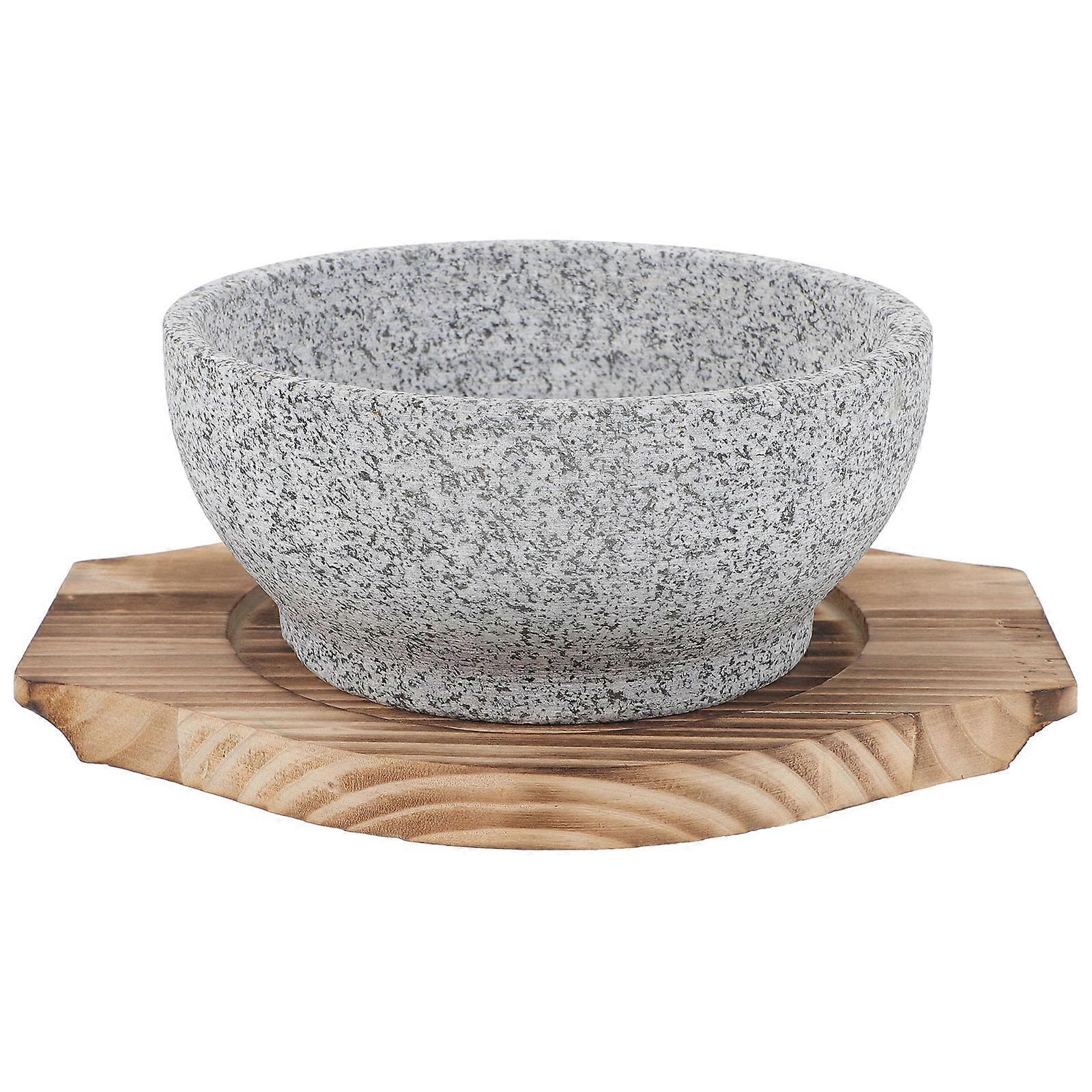 Korean Bibimbap Bowl Set for Cooking Soup and Stew with Wooden Tray Assorted Color Synthetic