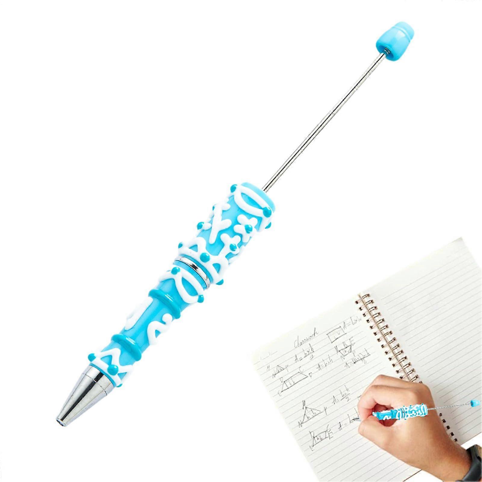 Ballpoint pen with beads, art pen with spherical tip – materials for school, stationery, gifts