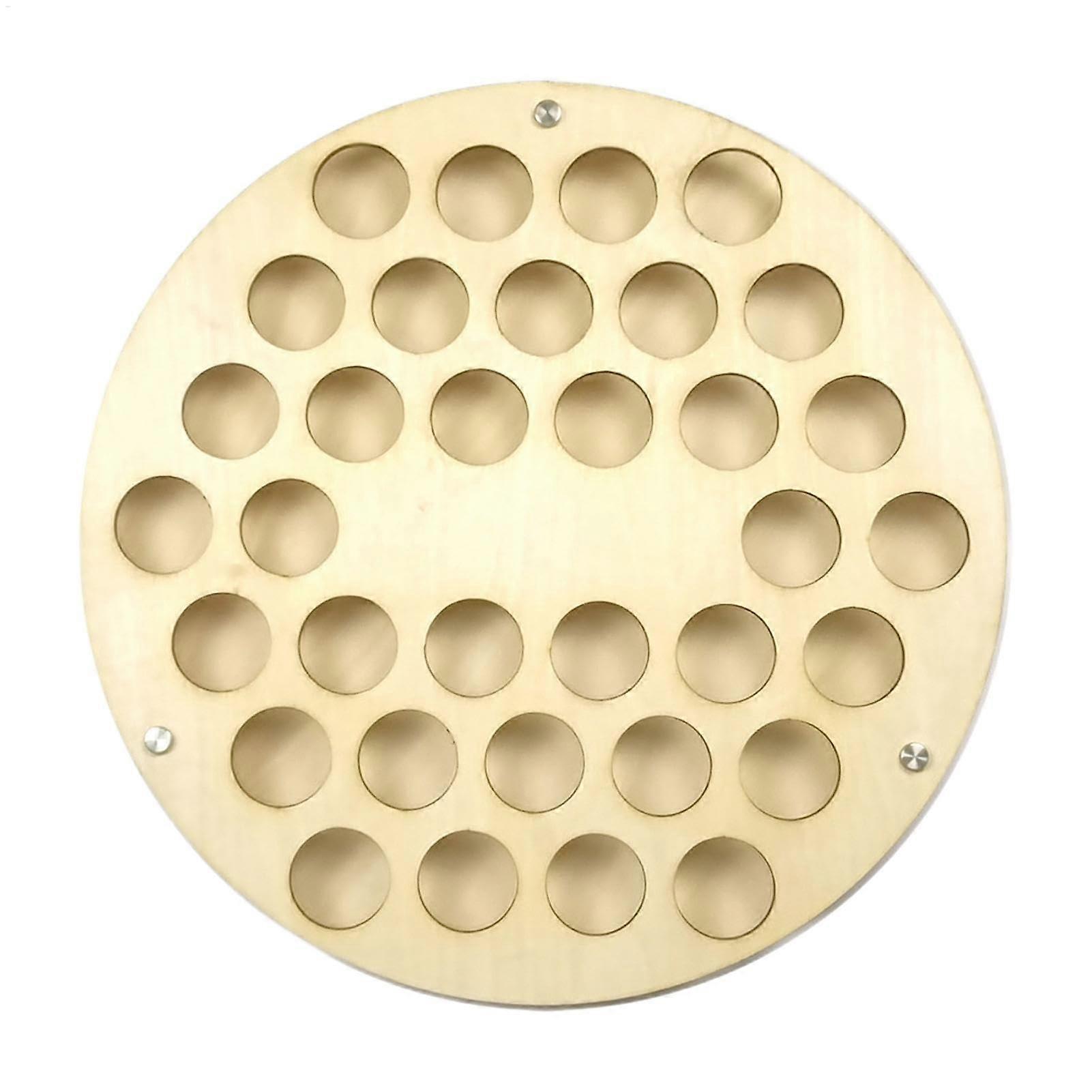 Ball Storage Case | 34 Hole Wooden Golf Ball Display Holder | Farmhouse Style Wall Shelf for Golf Ball Collection