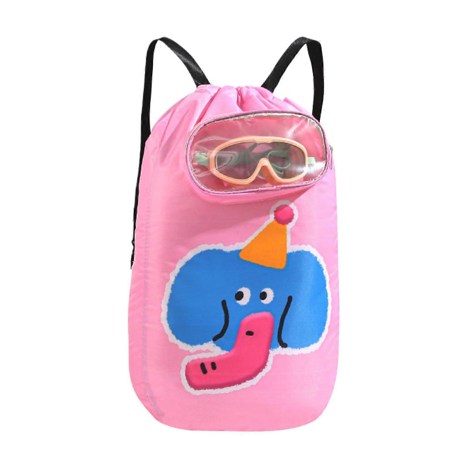 Generic Swimming Bags for Kids, Dry and Wet Separated Backpack for Beach, Pool, Travel Pink