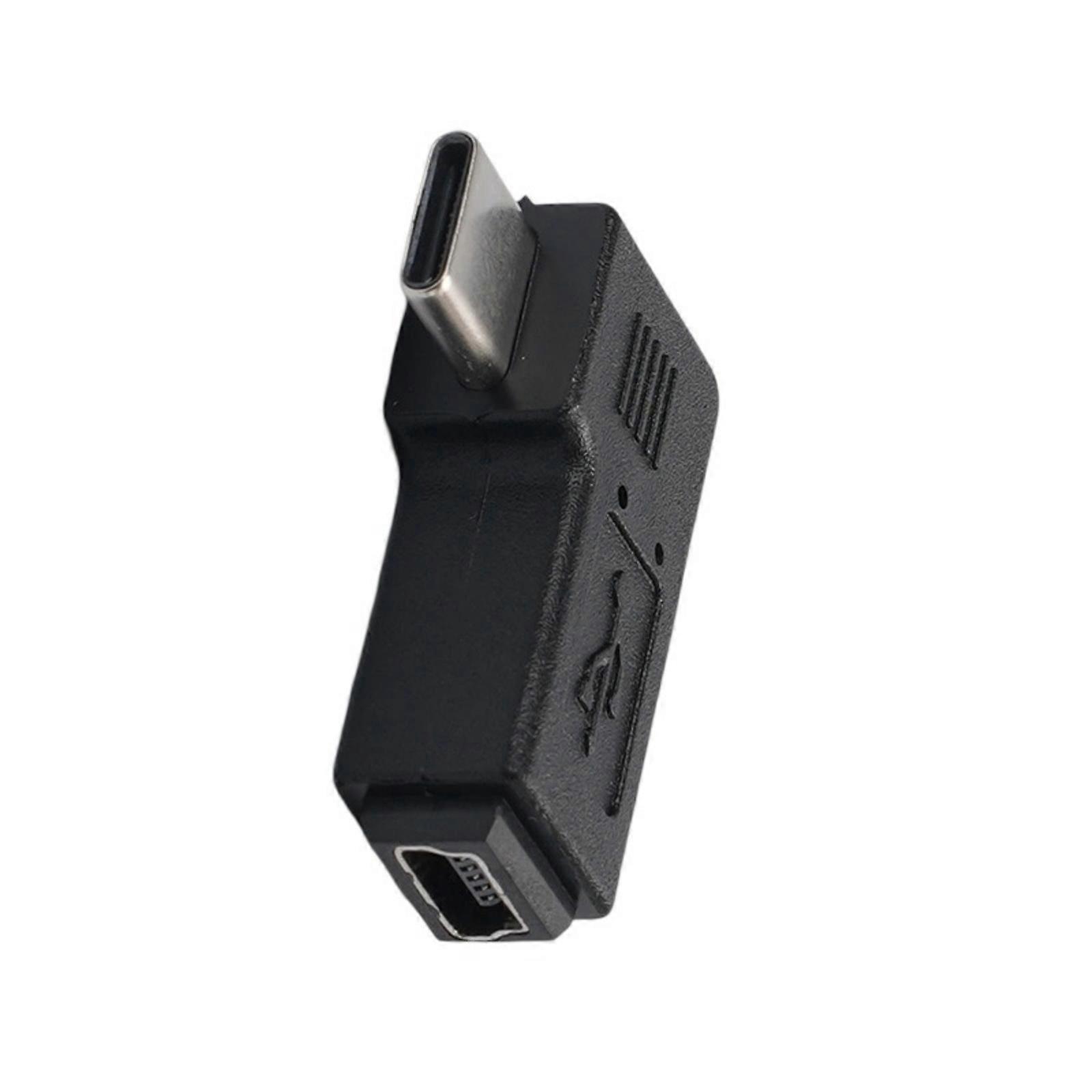 Mini USB hona till USB C hane omvandlare 90 graders typ-c till mini USB-adapterkontakt Stöd för laddning och datasynkronisering flerfärgad